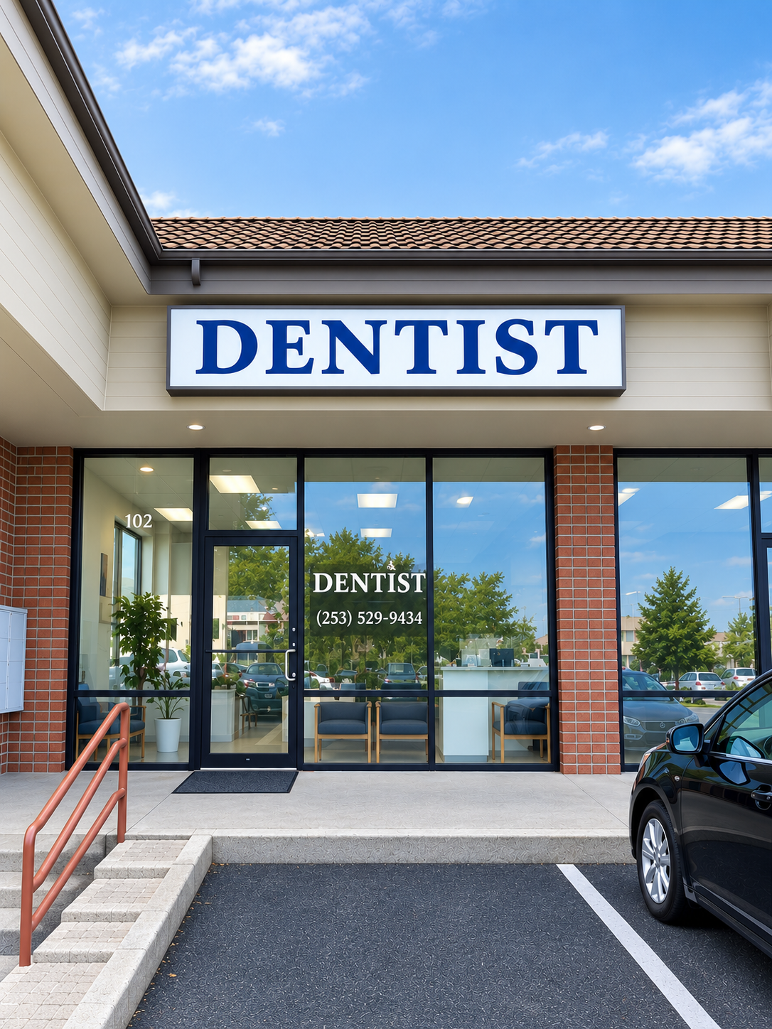 Pacific Highway Dental office entrance in Kent, WA